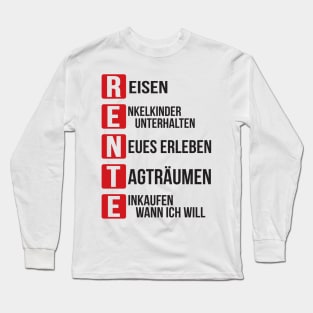 Rente Kreuzworträtsel (black) Long Sleeve T-Shirt